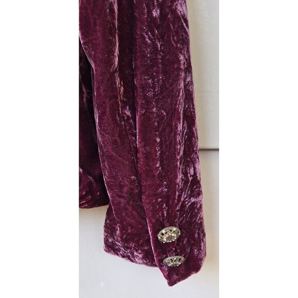 Y2K Persuits, ltd Velour Crashed Velvet Regency Purple Pink Blazer Jacket 6p S/M - Picture 9 of 10